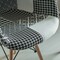 Mid-Century Modern Style Fabric Lined Armchair with Beech Wooden Legs